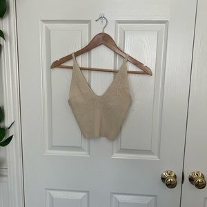 Beige Cropped Top Urban Outfitters size small